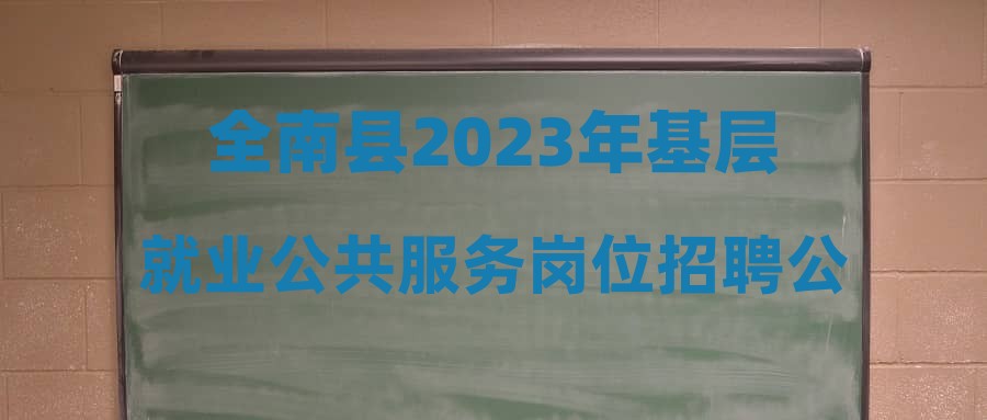 全南县最新招聘信息全面解析